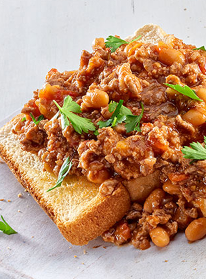 Mince and Beans on Toast